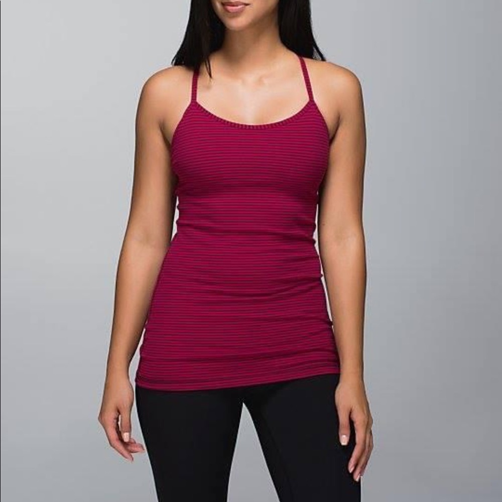 Lululemon hyper stripe bordeaux drama bumble berry tank